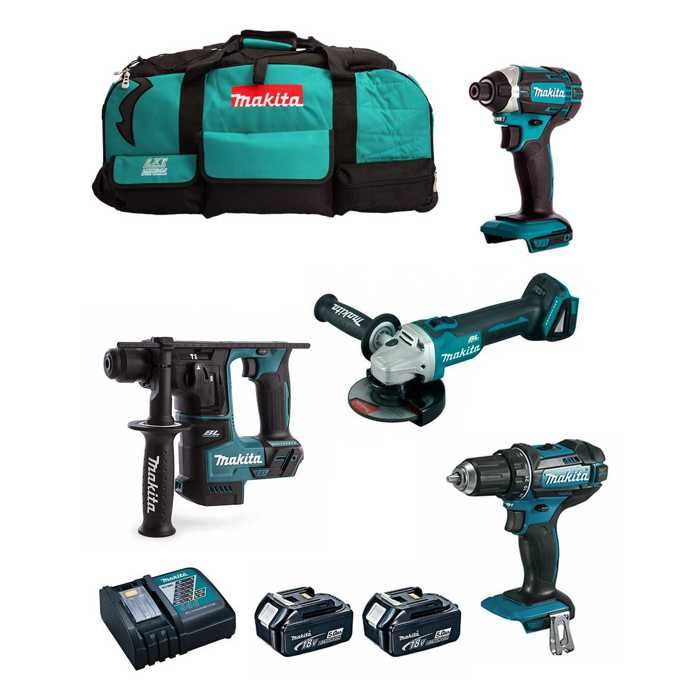 Kit MAKITA MK401 DDF482 DHR171 DGA504 DTD152 18V 2 batteries 5 0 Ah