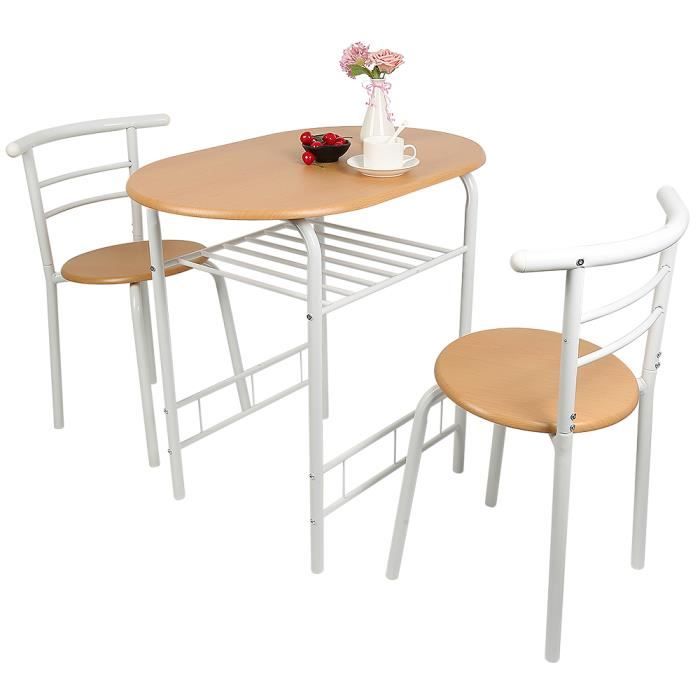 MENGDA Ensemble Table à Manger 2 Chaises 1 Table à Manger MDF, pour Cuisine, Appartement, Jardin