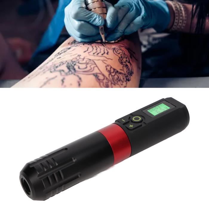 Stylo Tatoueur Sans Fil POSEIDON TU34 - Machine à Tatouer Légère, Noire, Neuve Complète