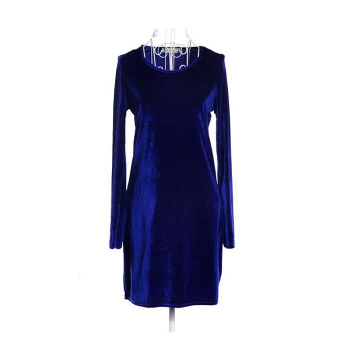 robe velour bleu