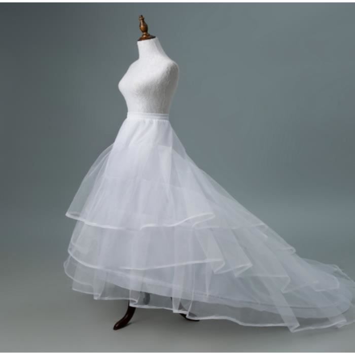Ofeli Haute Qualite Blanc Jupon Train Crinoline Jupon 2 Couches