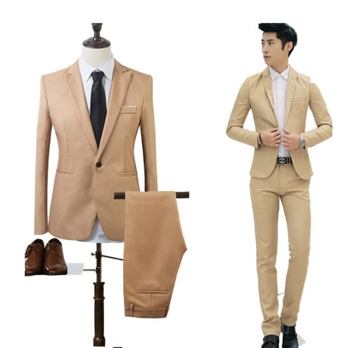 Veste homme de costume slim casual 1 bouton Lot de 2 blazer homme petite taille VeTement Masculin