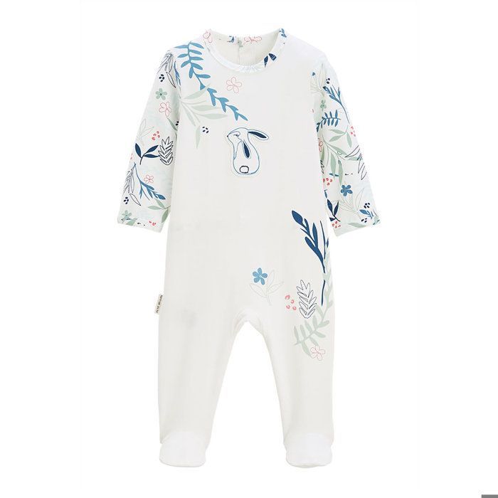 Grenouillere bebe fille PETIT BEGUIN Dahlia Imprime all over Patch lapin mignon Ecru