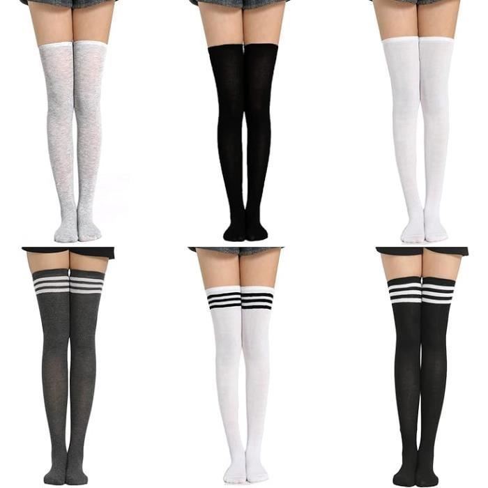 Lot De 4 Paires De Chaussettes Hautes De Noël Pour Femmes, à Rayures &bas De Noël