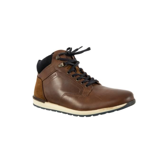 Basket Montante Redskins Sadivan Homme Brandy Marine Cuir Confort exceptionnel Marron Cdiscount Chaussures