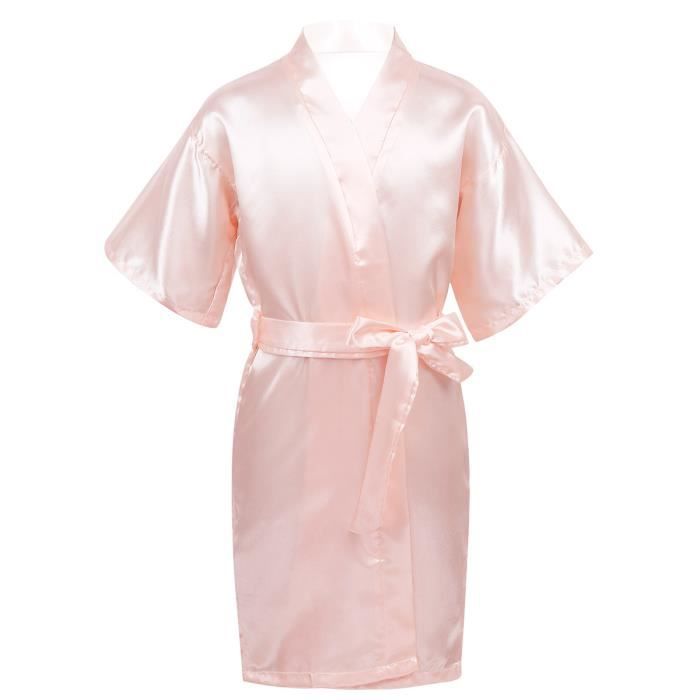 Ensembles De Pyjama Ete Fille Enfants Peignoir Satin Robe Kimono Robe De Chambre Nuisette Chemise De Nuit Anniversaire 3 14 Ans Rose Achat Vente Pyjama Soldes Cdiscount