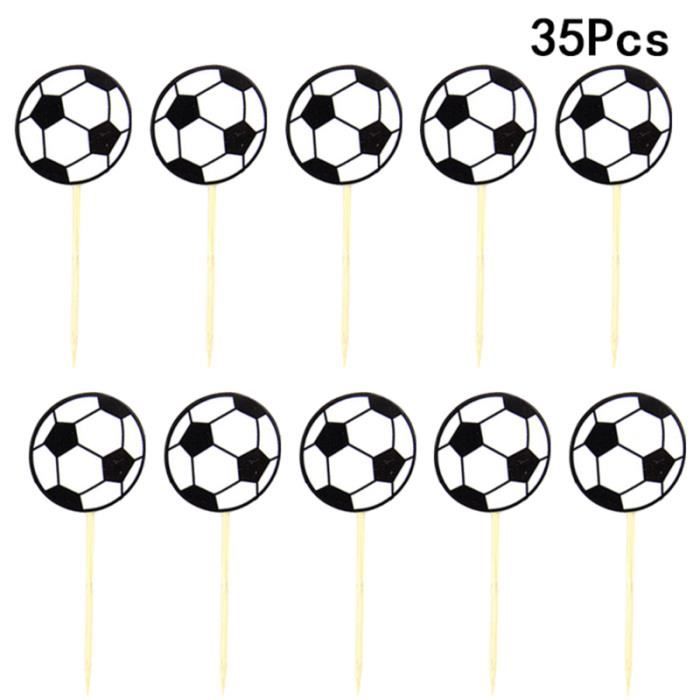35pcs Ballon De Football Choisit Des Accessoires De Decoration De Parti Cupcake Toppers Pour Le Gateau Ballon De Football Cdiscount Sport