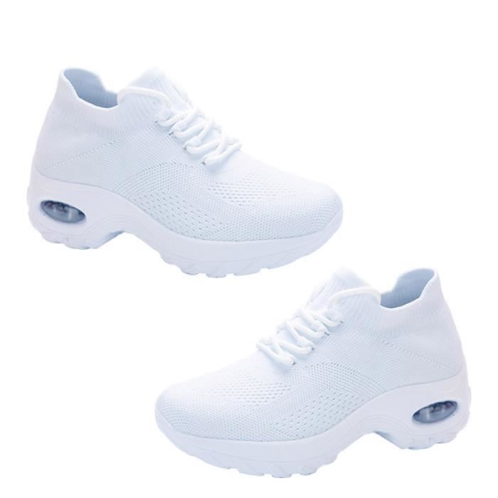 1 paire de chaussures de sport polyvalentes pour femmes, de mode  respirantes, de simples basket basket - sportswear White - Cdiscount  Chaussures