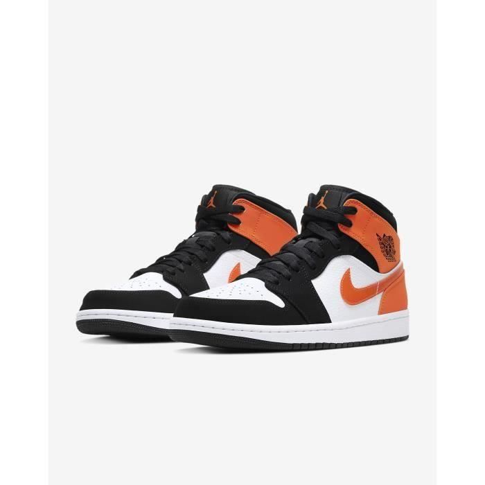 Basket Jordans 1 Mid Chaussures de Jordans One AJ 1 pour Homme Femme Orange  AJS590543 Blanc - Cdiscount Chaussures