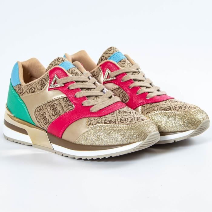 Basket Guess Movfal Multicolor Femme Multicolore Cdiscount