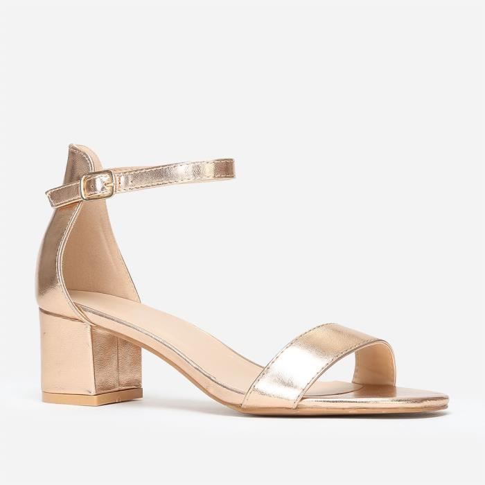 Chaussure dorée petit store talon