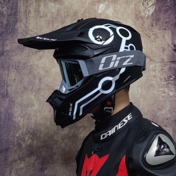 Casque Moto Cross Full Face Anti-Brouillard – Casque Enfant/Adulte Quad, VTT, Descente 55-62 Cm