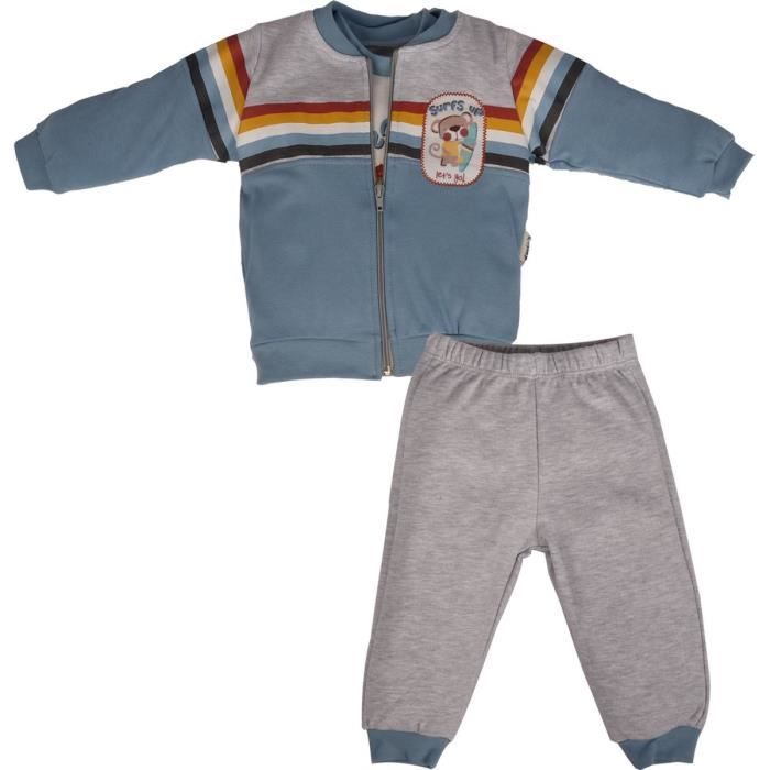 Vêtements bébé garçon - Ensemble veste bébé + pantalon bébé + t-shirt - Survêtement décontracté Baby Grow, 18-24 mois