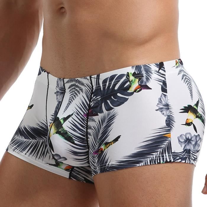 Boxer shorty InjUnderwear Boxer taille basse pour homme calecon sexy matiere douce matiere douce Bird A87606 Blanc Cdiscount Pret a Porter