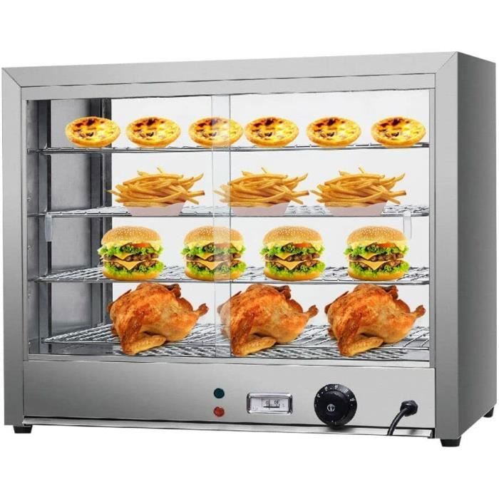 Comptoir Chaud en Acier Inoxydable Vitrine chauffante Réchauffeur de Nourriture Comptoir Chaud Comptoir chauffé pour Les Restaurants