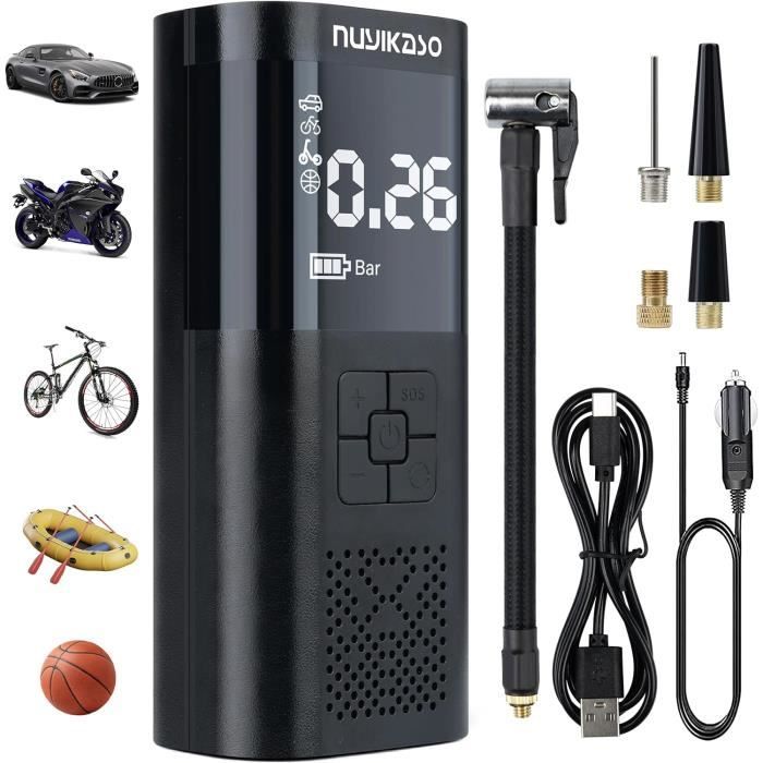 Pompe à Air électrique Portable CYCPLUS A8 Pour Vélo - 150 PSI, Digitale, Avec Aiguille Et Adaptateurs