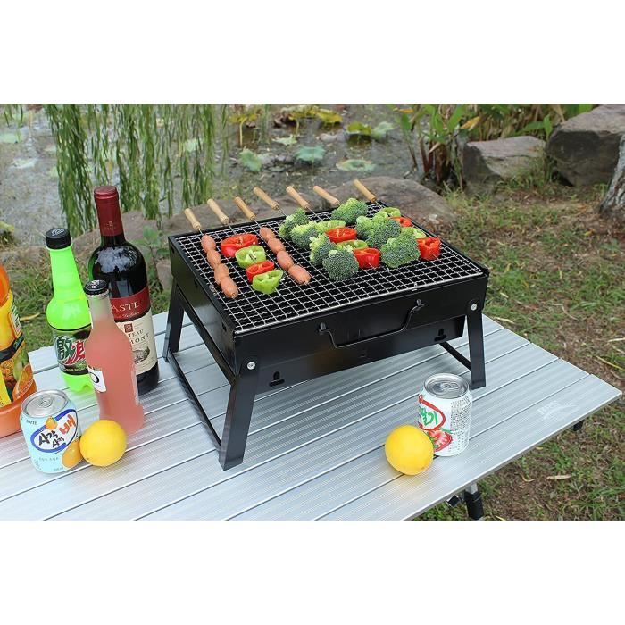 Barbecue à Charbon Mini Portable Pliable Clopae – Acier Inox – Pour Camping Et Jardin