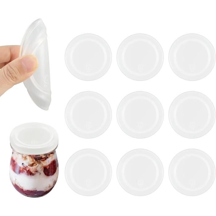 36 Couvercles Réutilisables Pour Pots De Yaourt En Verre – Xilmark – Blancs – Neufs