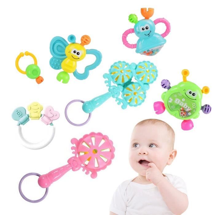 Lot De 7 Hochet Pour Bebe Jouets De Dentition Educatifs Cadeaux Nouveau Nes Cdiscount Puericulture Eveil Bebe