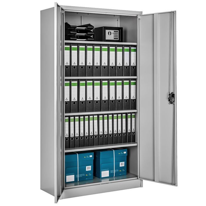 Rangement - TECTAKE - Armoire de classement BLAIN avec 5 étagères en acier époxy et 2 clés 40 x 80 x 180 cm - Gris Rangement - TECTAKE - Armoire de classement BLAIN avec 5 étagères en acier époxy et 2 clés 40 x 80 x 180 cm - Gris