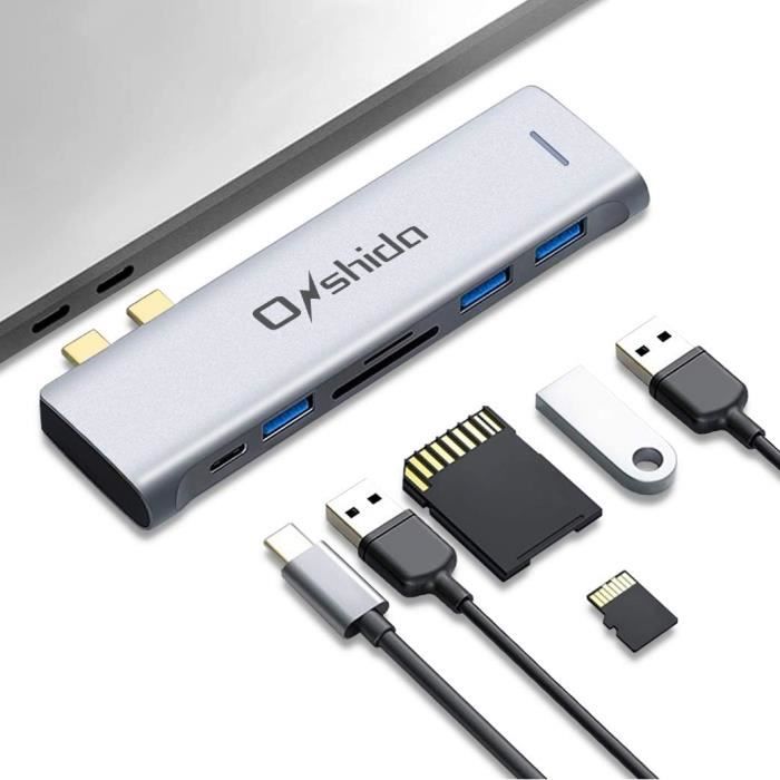 Hub Usb C Thunderbolt 3 Pd 100W Adaptateur Usb C 6 En 2 Vers 3 X Usb 3. ...
