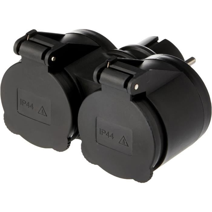 Base Schuko étanche Avec Double Interrupteur - Pour Extérieur Et Zones Humides - Sécurité Renforcée