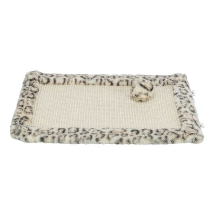 Trixie Tapis griffoir pour chat LEO 55 x 35 cm crème imprimé léopard sisal