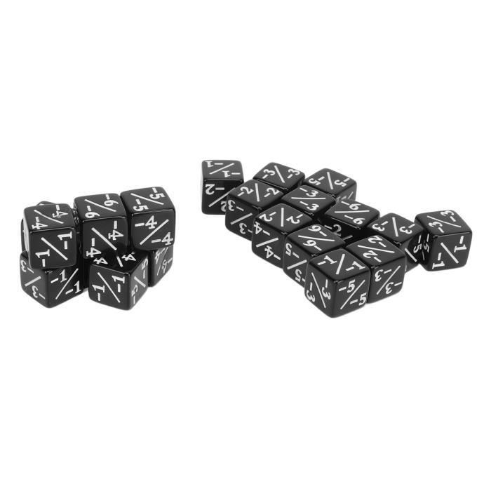 VGEBY jeu de dés à 6 faces (Noir) Jeu De Dés Numériques 20 Dés De Jeu Amusants Et Imperméables