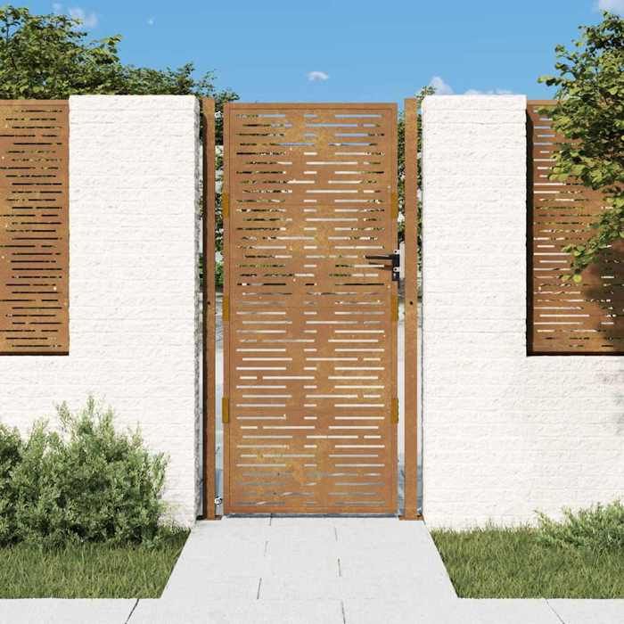Vidaxl Portail de jardin acier corten 105x180 cm - vue 1