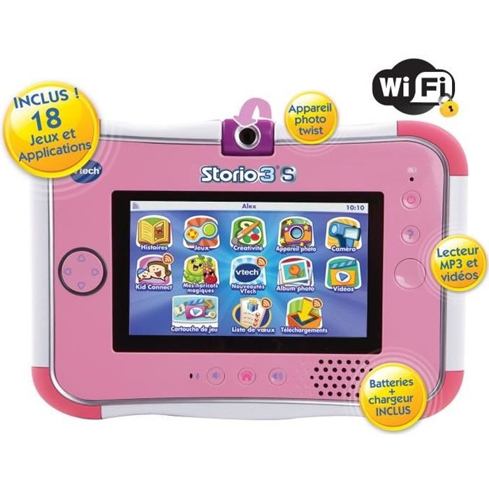 VTECH Tablette Storio 3S Rose Sans Power Pack Cdiscount Jeux