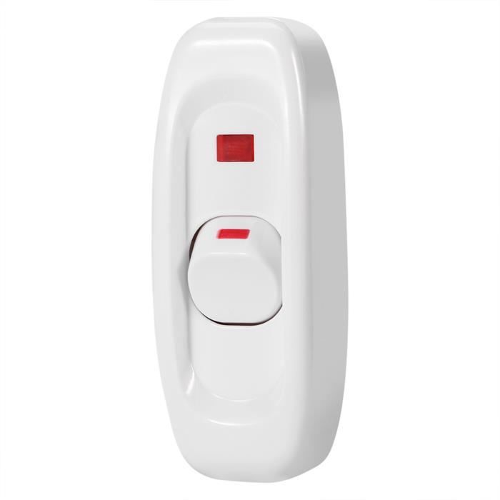Vvikizy Interrupteur marche/arrêt AC 10A en ligne ON/OFF lampe de bureau cordon interrupteur à câble avec jardin lampadaire Blanc