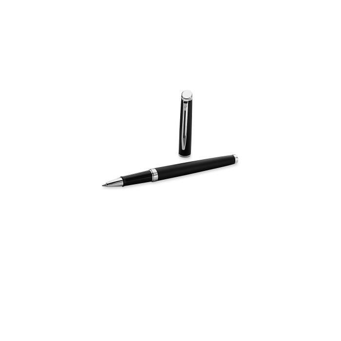 Waterman Hémisphère Stylo Roller Acier Inoxydable + Recharge Encre Noire - Coffret Cadeau