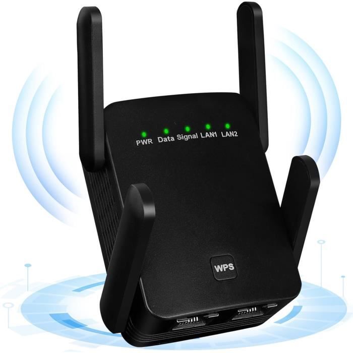 Répéteur WiFi Double Bande 1200 Mbps - Amplificateur Signal Avec Port Ethernet - Couverture 100 M²