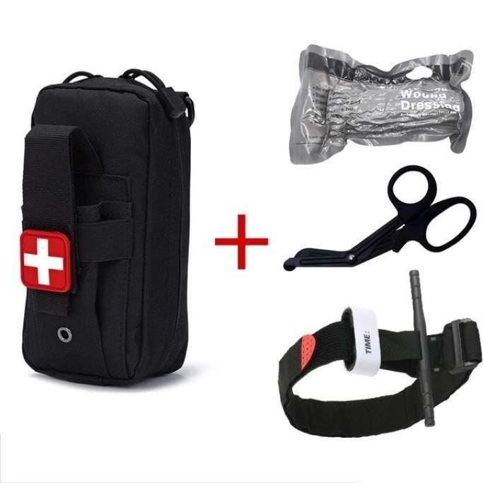 Pochette Médicale Tactique - Trousse De Premiers Secours Et Ifak Detachable Compatible Molle Nylon 1000d Verrouillage Par Anneau En D Vert Armee 91517782
