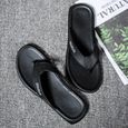 Tongs pour homme - Marque YH - Modèle tendance d'été noir - PVC - Chaussures d'injection-1