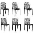 Lot de 6 chaises de jardin empilables en résine coloris anthracite - Longueur 47 x Profondeur 50 x Hauteur 87 cm-1