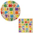 1 jeu de puzzle en bois saisir à la main des lettres éducatives Jigsaw Board jouet Alphabet Puzzles pour enfants   PUZZLE-1
