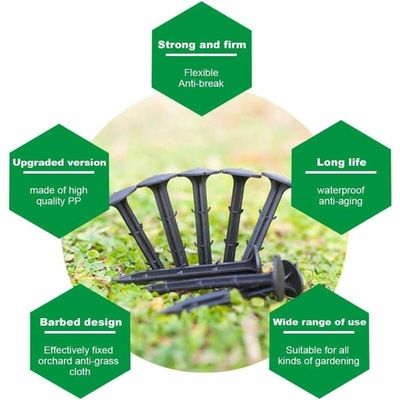JOYWE Pack De 50 Piquets De Tente Piquets Clous Sols Durs En Plastique Pour Sardines Camping Randonn E Ou Pique Nique B Che Utilis E Couvre Sol Jardin11cm