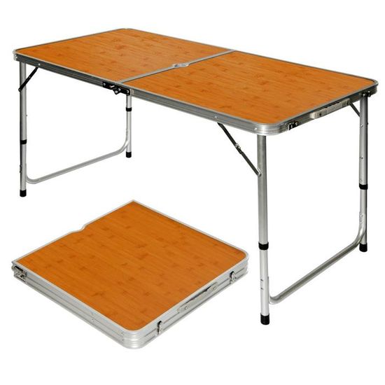 EFAN Table Pliante, Table De Camping Portable à Hauteur Réglable, Table
