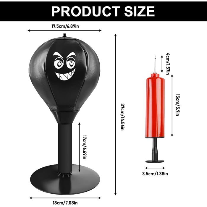 SOCLING Sac De Frappe Rage, Punching Ball Bureau, Sac De Frappe à Ventouse