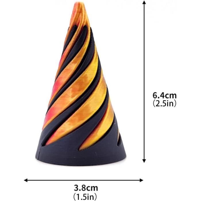 Impossible Pyramid Passthrough Sculpture, Jouet Pyramide Fidget Imprimé en 3D, Jouet Rotatif à Cône en Spirale, Jouets Anti-Stress - Jeux - Jouets