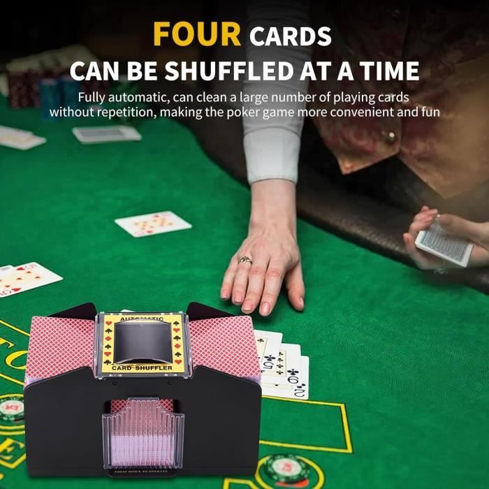 Mélangeur De Cartes Manuel - Pour 2 Jeux De Cartes - Mélange Poker, Belote - Sans Piles - Facile à Utiliser - 1