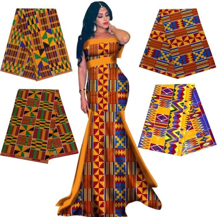 Tissus V ritable cire Ankara imprime Kente Tissu couture robe