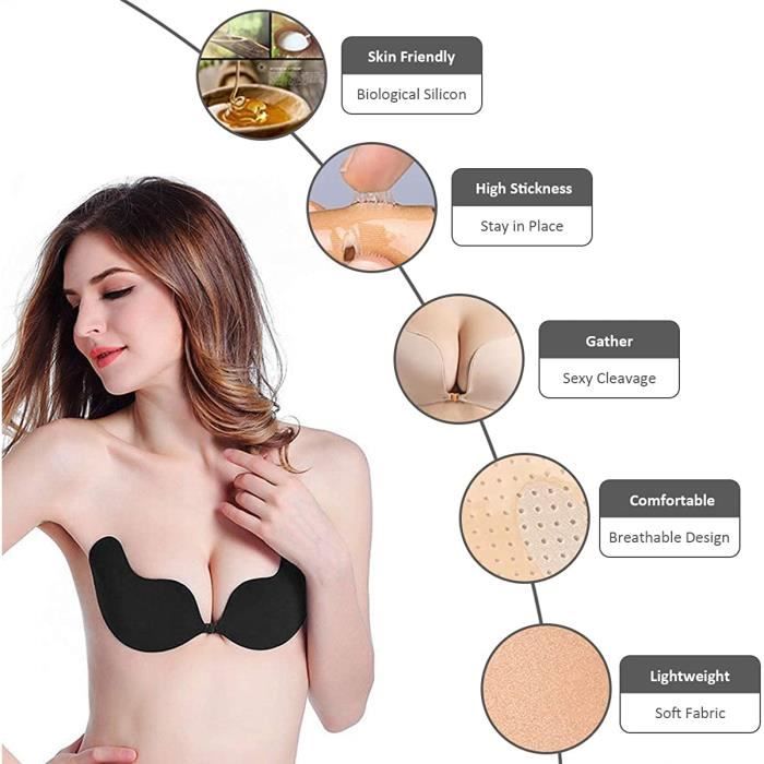 Push Up Soutien-Gorge Adhésif Okaywork - Silicone Sans Bretelles Et Réutilisable | Cache-Tétons Push-Up Soutien-gorge Adhesif Invisible