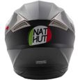 Nat Hut NH009 Casque Moto Intégrale Homme / Femme Homologué ECE | Casque scooter pour adultes (Noir, L)-2