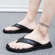 Tongs pour homme - Marque YH - Modèle tendance d'été noir - PVC - Chaussures d'injection-2