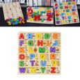 1 jeu de puzzle en bois saisir à la main des lettres éducatives Jigsaw Board jouet Alphabet Puzzles pour enfants   PUZZLE-2