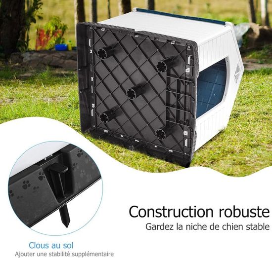 COSTWAY Niche Pour Chien Exteriéur Intérieur 132 Cm, Chenil Pour Grand