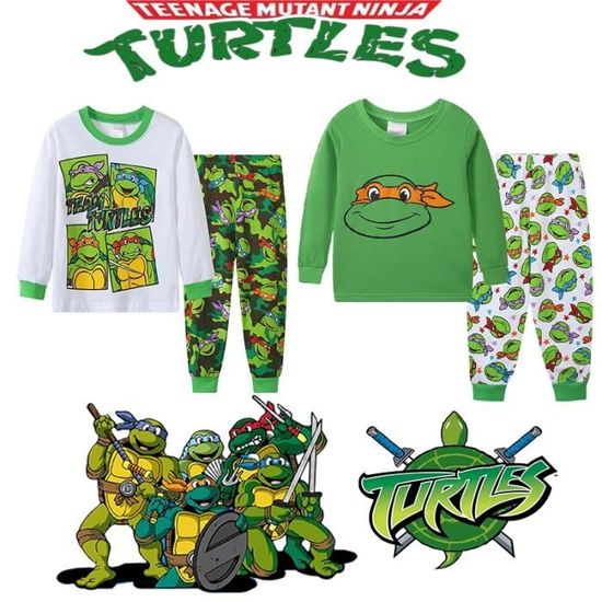 TMNT A 120CM Ensemble de pyjama en coton TMNT pour enfants Tortues ninja mutantes pour adolescents Haut Cdiscount Jeux Jouets