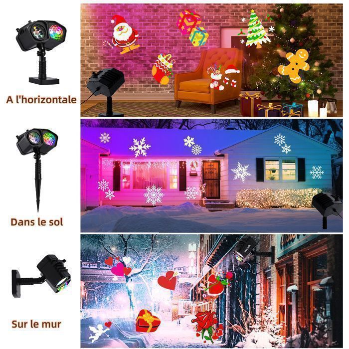 SternSinn® Projecteur Noel Exterieur, LED Projecteur Laser Exterieur Noelavec 10 Diapositives,pour Décoration De Noël En Extérieur, Festivals, Intérieur, Fêtes En Destockage Et Reconditionné Chez